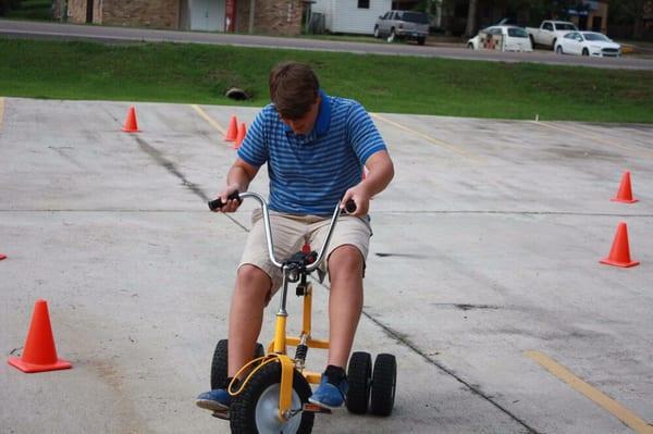 Nothing like the open road on our obstacle course!