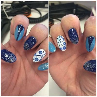 Gel polish with nail art