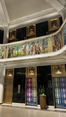 Stop in the Marquette Building to admire the beautiful mosaics that tell the story of Chicago