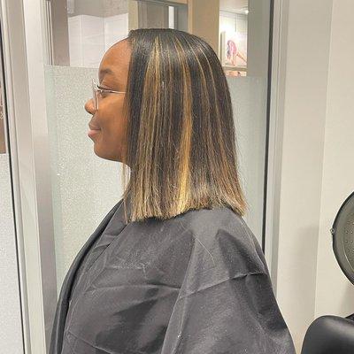 Traditional sew in with color