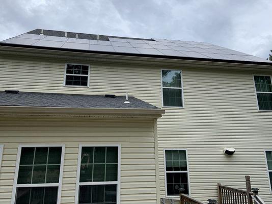 Installed solar panels