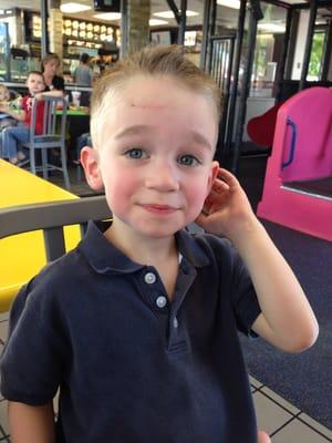 2 year old, sporting the best haircut ever