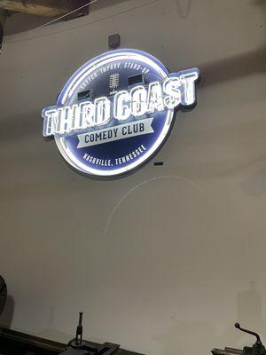 Lit up third coast comedy sign