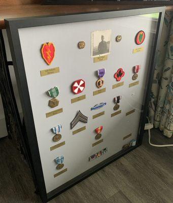 Framed medals