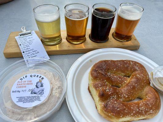 Flight and limited soft pretzel offering.