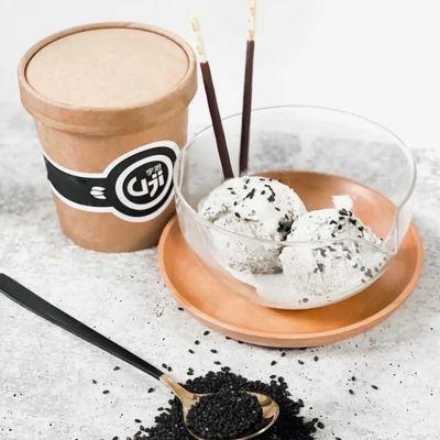 Black Sesame hard ice cream