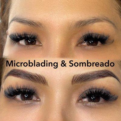 Microblading and shading perfect for all skin types and in some cases we can cover old faded brow tattoo.