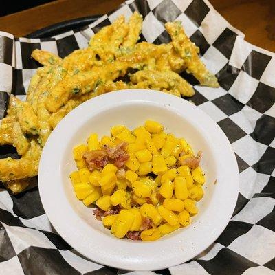 Garlic Fries and Sweet Corn