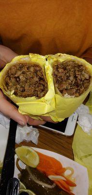 The Carne Asada burrito that had nothing but meat.