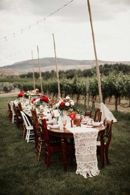 Vineyard table scape for our head table.