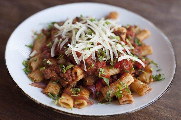 Sausage and Rigatoni Pasta. Homemade