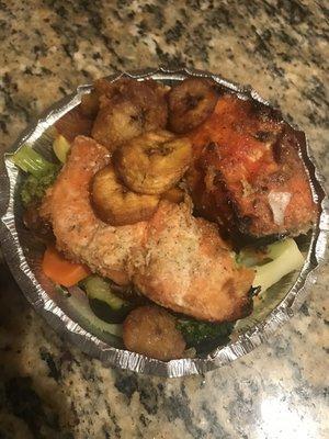 Salmon and veggies