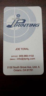 Contact Joe for all your printing needs!