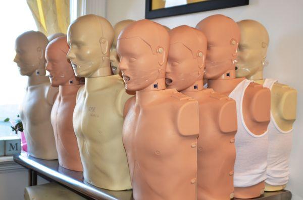 Adult and Child Simulation manikins each student uses a 1:1 ratio with manikins.