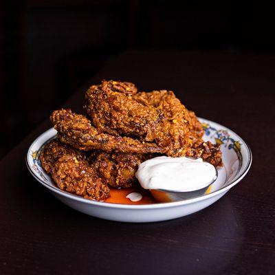 Chip's wings - choose Louisiana Buffalo or if you're brave Nashville hot