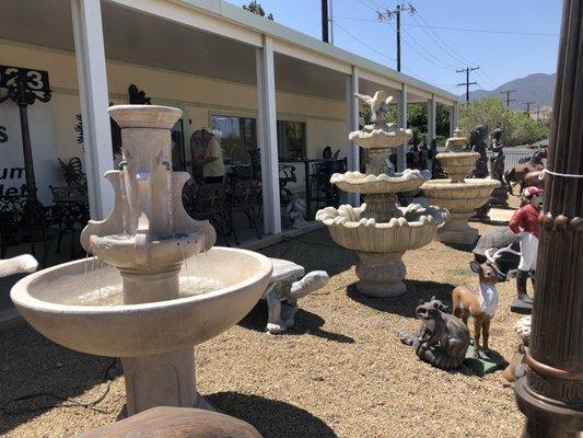 large selection of fountains