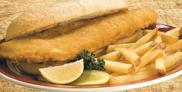 Fried haddock sandwich