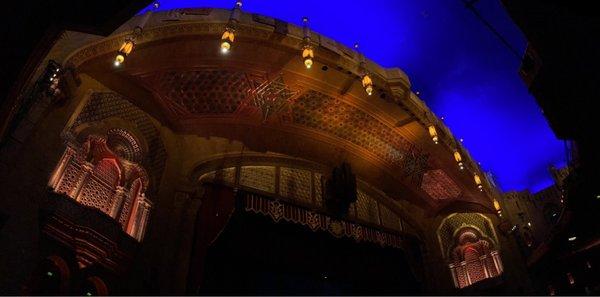 View of the stage ceilings from our seats.  (pano setting)