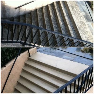 Outdoor Concrete Staircase Power Washing