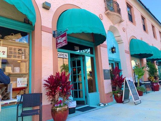 The outside of the coffee shop on Nokomis Avenue