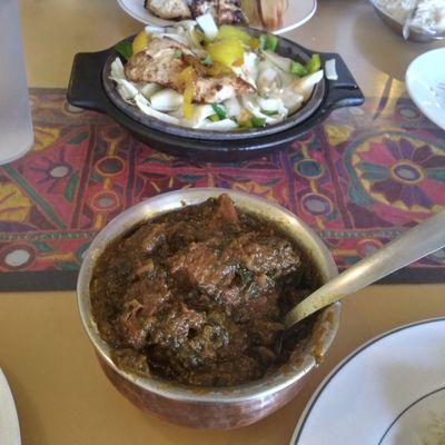 Front: Beef Palak Back: Balochi Chicken