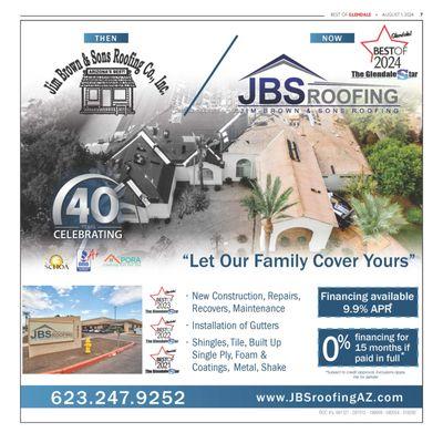 4th year in a row voted Best Roofing Contractor