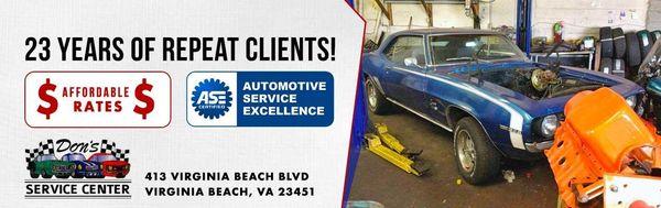 The team at Don's Auto Service Center is ready to solve your car's problem. We offer comprehensive services, including mainte...