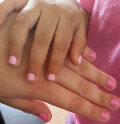 Baby and mommy manicure.