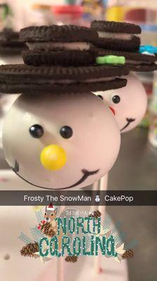 Frosty Snow Man Cake Pop