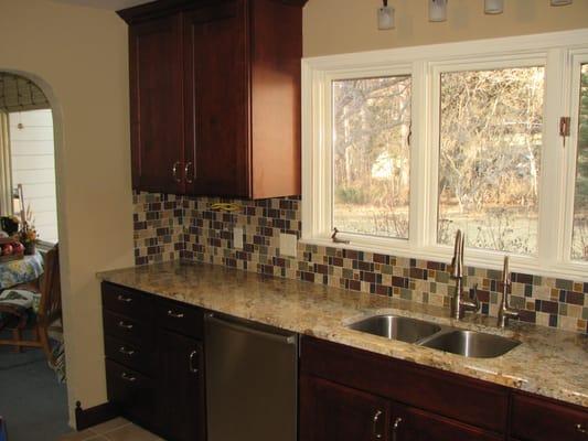 Another view of a completely remodeled kitchen.