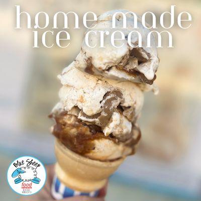 Our home made ice cream is churned to perfection for the creamiest ice cream around!