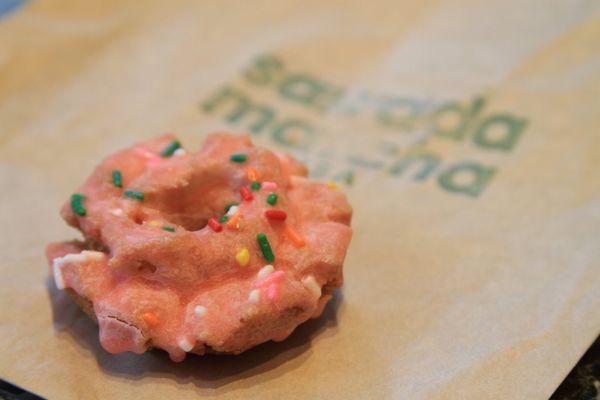 Pink lemonade donut.