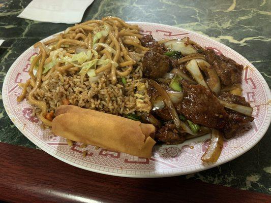 Dinner plate with Mongolian Beef