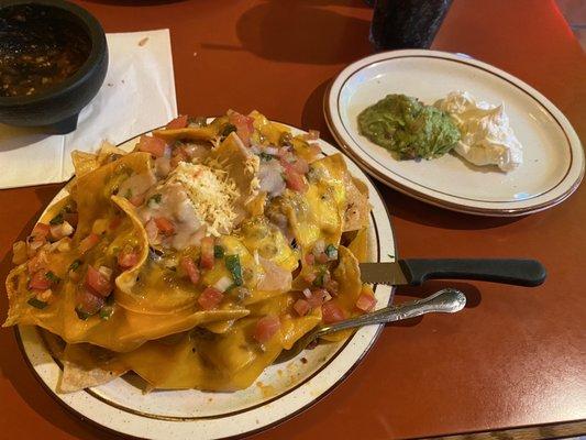 Nachos Plater! Enough for lunch AND diner! Real  cheese melted on top!