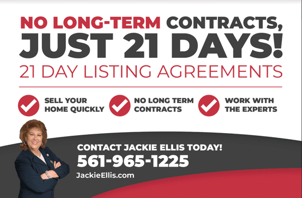 List with us for as little as 21 days, call us at 561-965-1225 today!