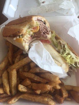 Roast beef and fries