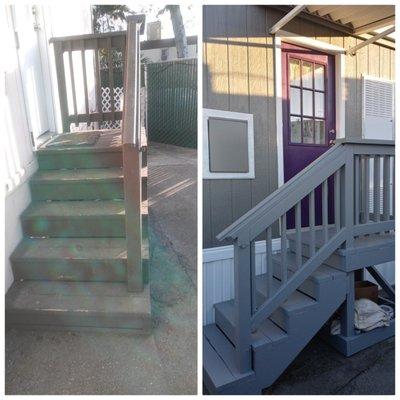 Before and after on my back porch