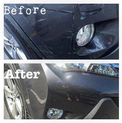 Sorry about lighting - car before and after! PERFECT!