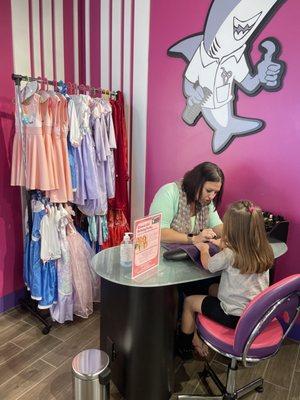 Manicure and dress up station