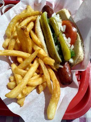 Chicago dog & fries