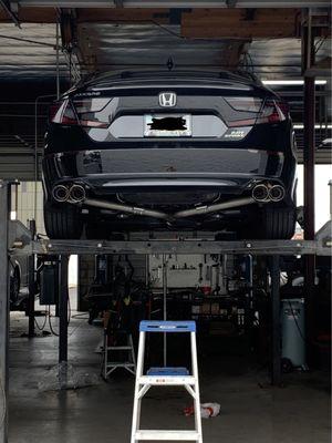 2021 Accord 2.0t with 3" thermal rd quad tip exhaust