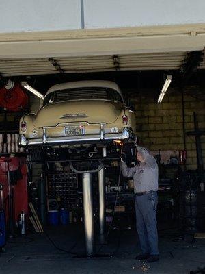 Jeff working on a tailpipe reconfiguration.  Quick and professional,  easy to work with... reasonable prices...