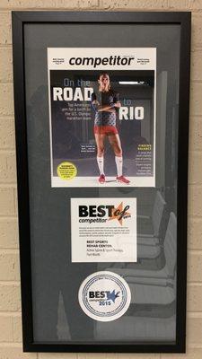 Voted Best Sports Rehab Center 2015 by the Readers of Competitor Magazine.