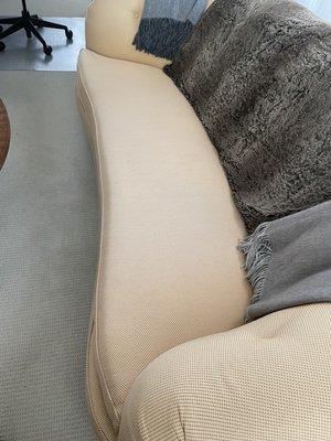 My sofa with new custom cut cushion.