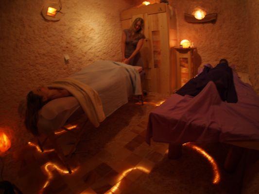 Blisstime in our Himalayan Salt Wellbeing Room