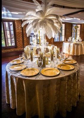 Ostrich feather Centerpieces...we brought these in . The venue does not have them.