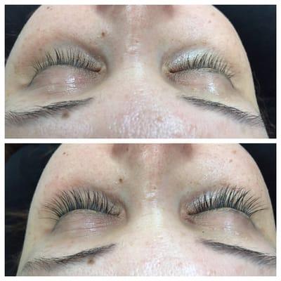 Before and after pic for my eye lashes extensions