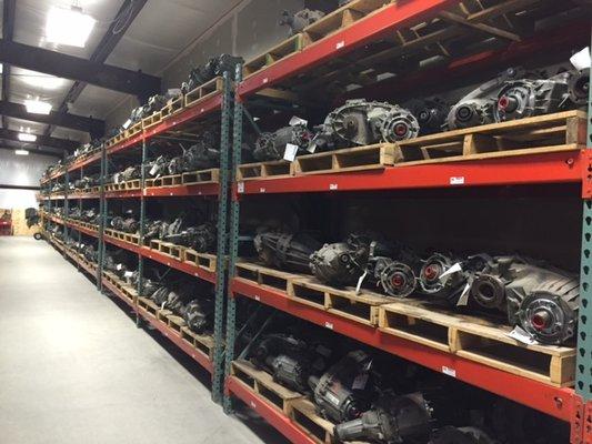 Many parts like  Engines, Transmissions and Transfer cases are warehoused.