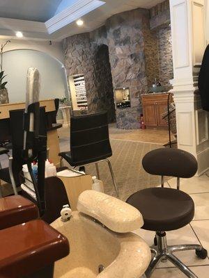 This was a back of the salon shot on the manicure side I took while sitting to get my pedicure