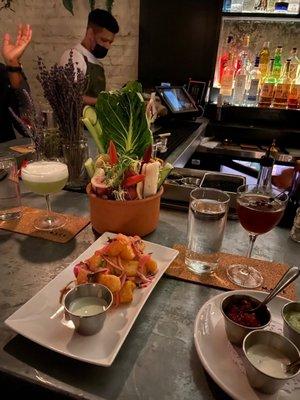 Crudite and Yucca Fries